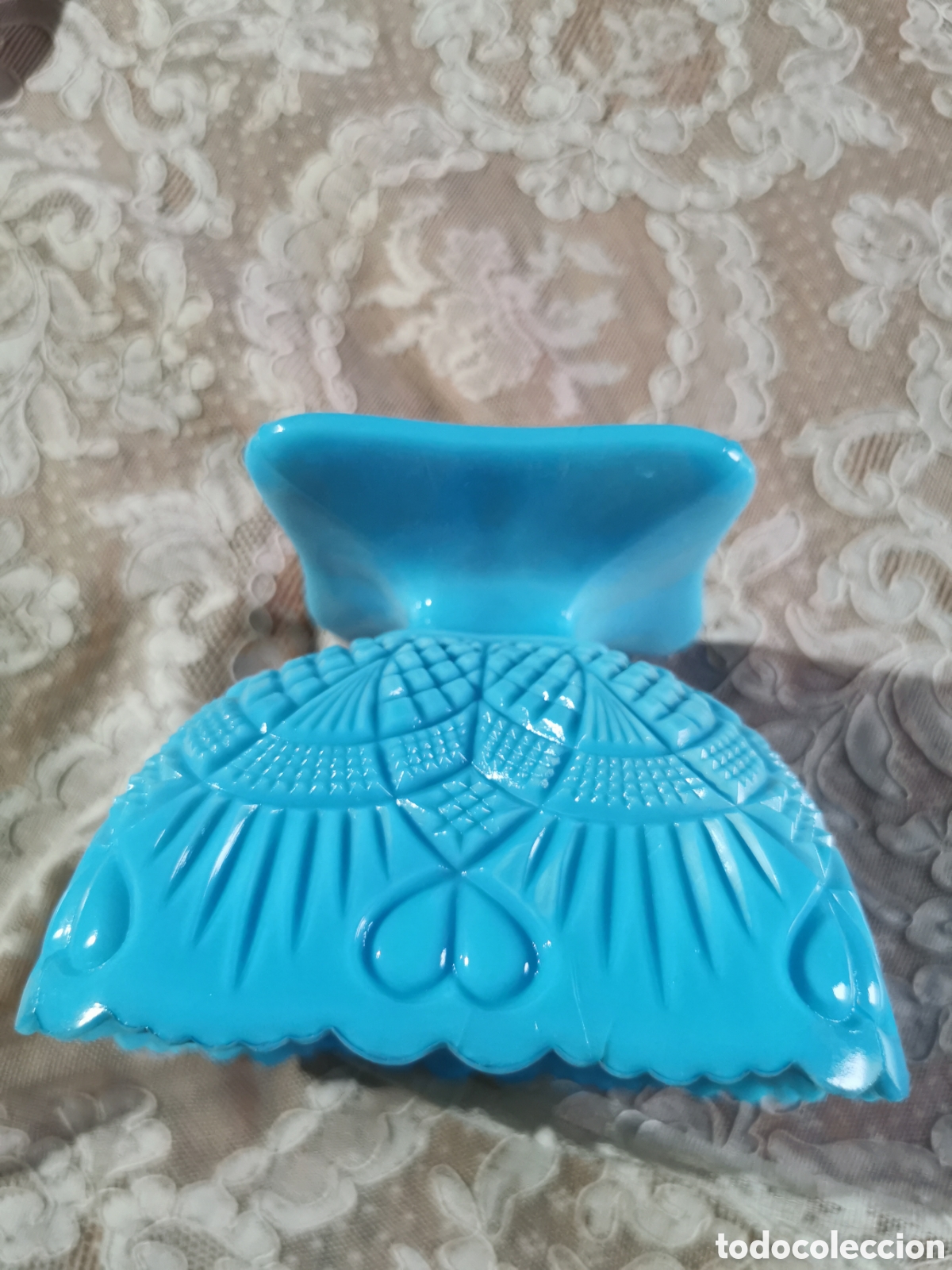 Antig&uuml;edades: Bombonera opalina isabelina 20 cm - Foto 4