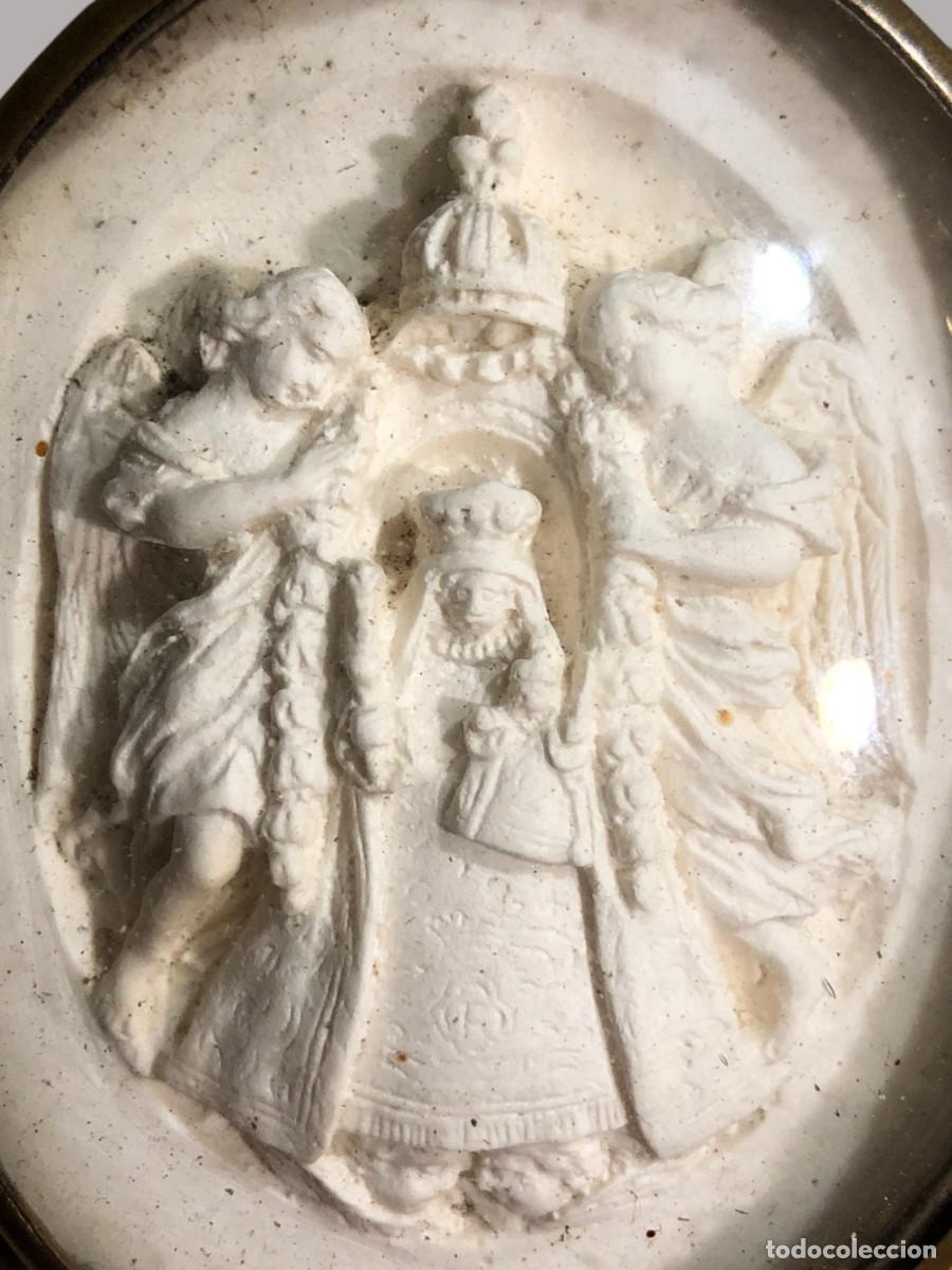 Antig&uuml;edades: medalla virgen del loreto en espuma de mar - Foto 2