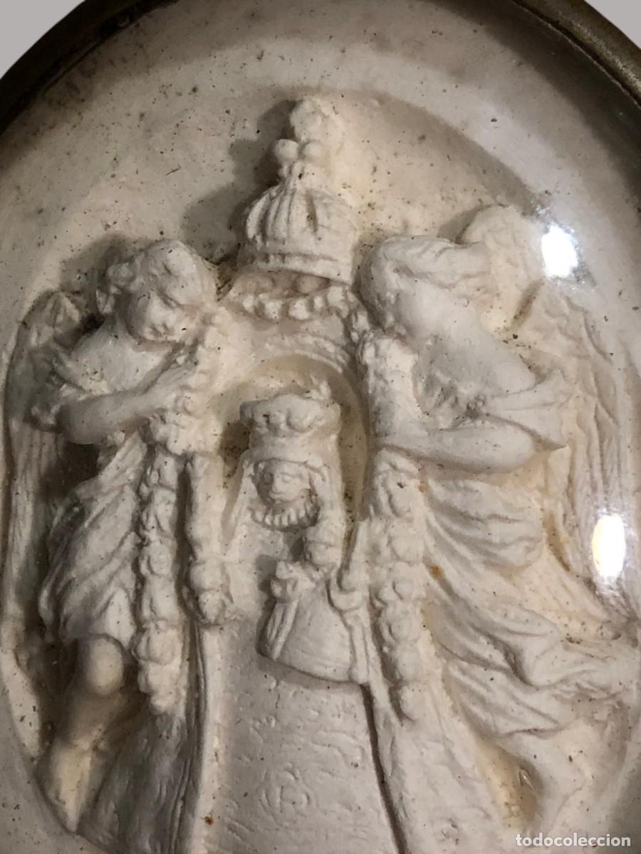 Antig&uuml;edades: medalla virgen del loreto en espuma de mar - Foto 4