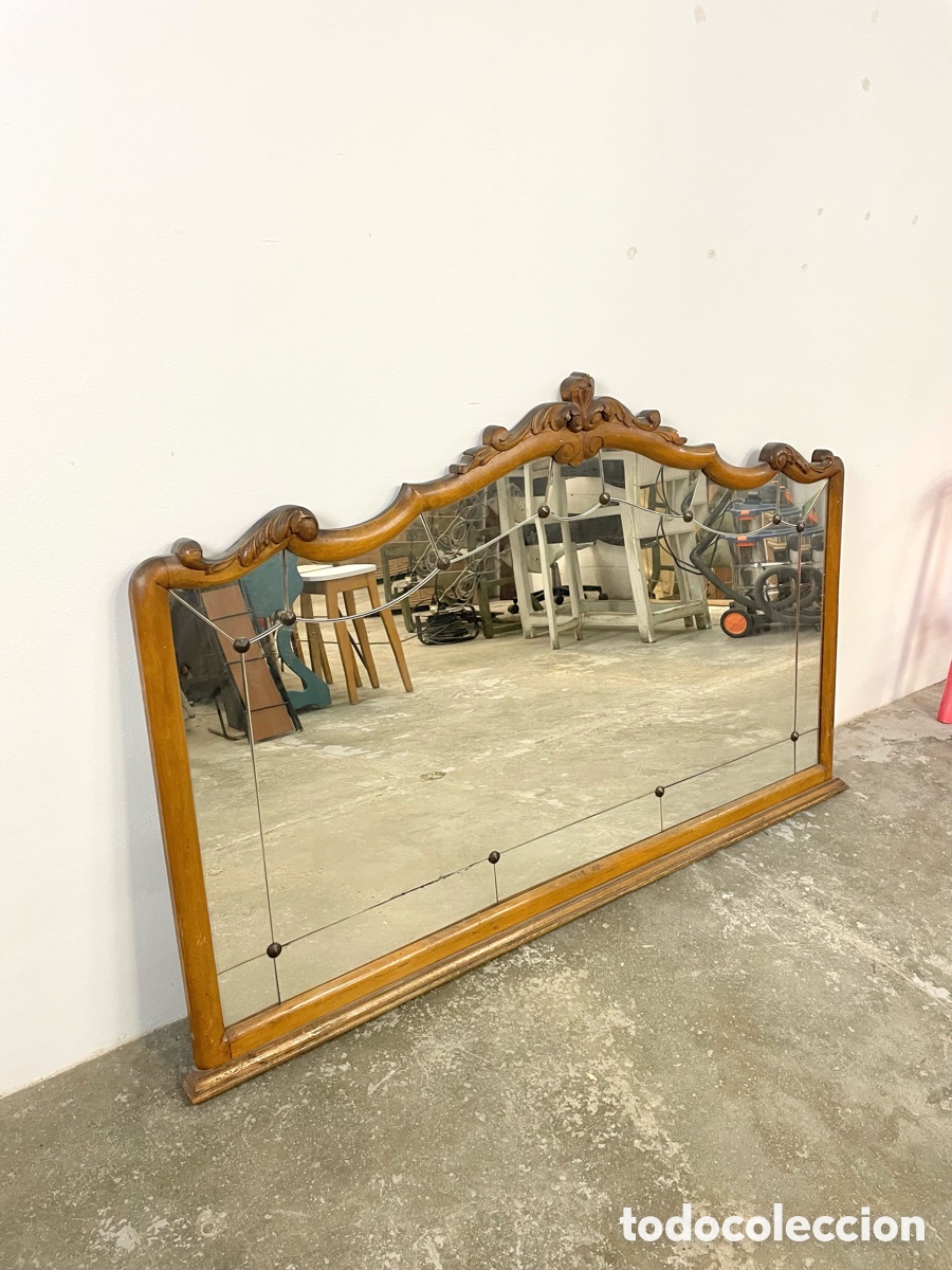 Antig&uuml;edades: Espejo antiguo con marco de madera - Foto 2