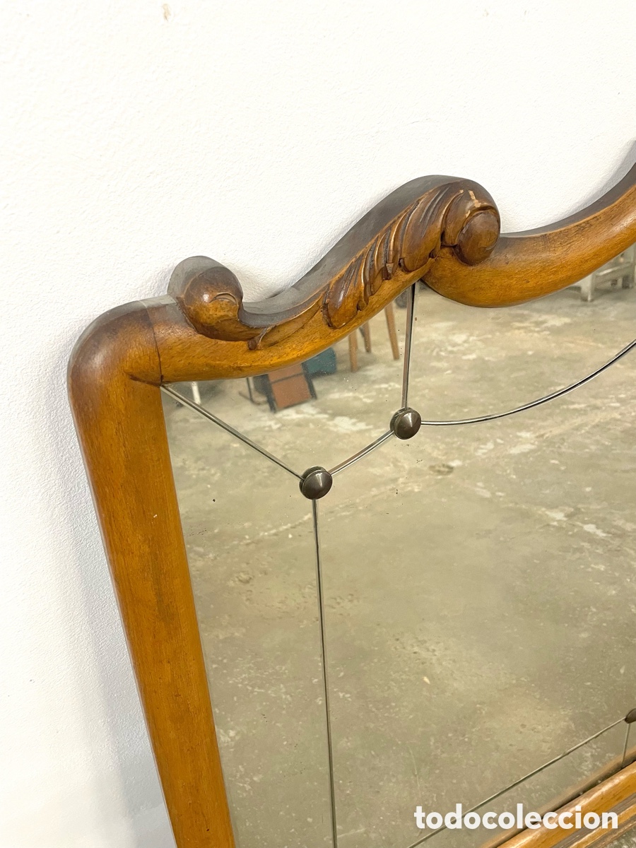 Antig&uuml;edades: Espejo antiguo con marco de madera - Foto 3