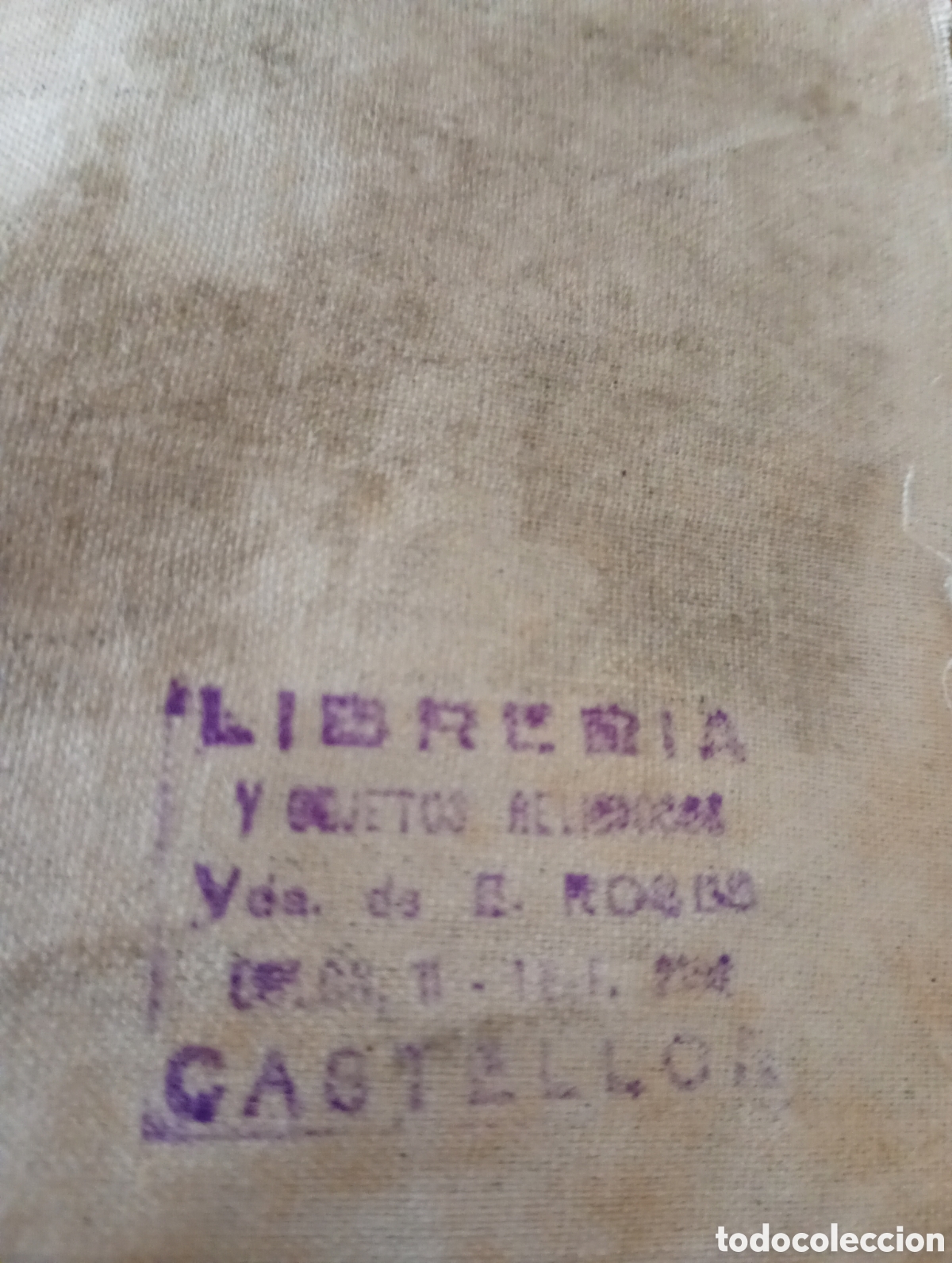 Antig&uuml;edades: Tela impresa con estampad de la pur&iacute;sima para escapularios - Foto 2