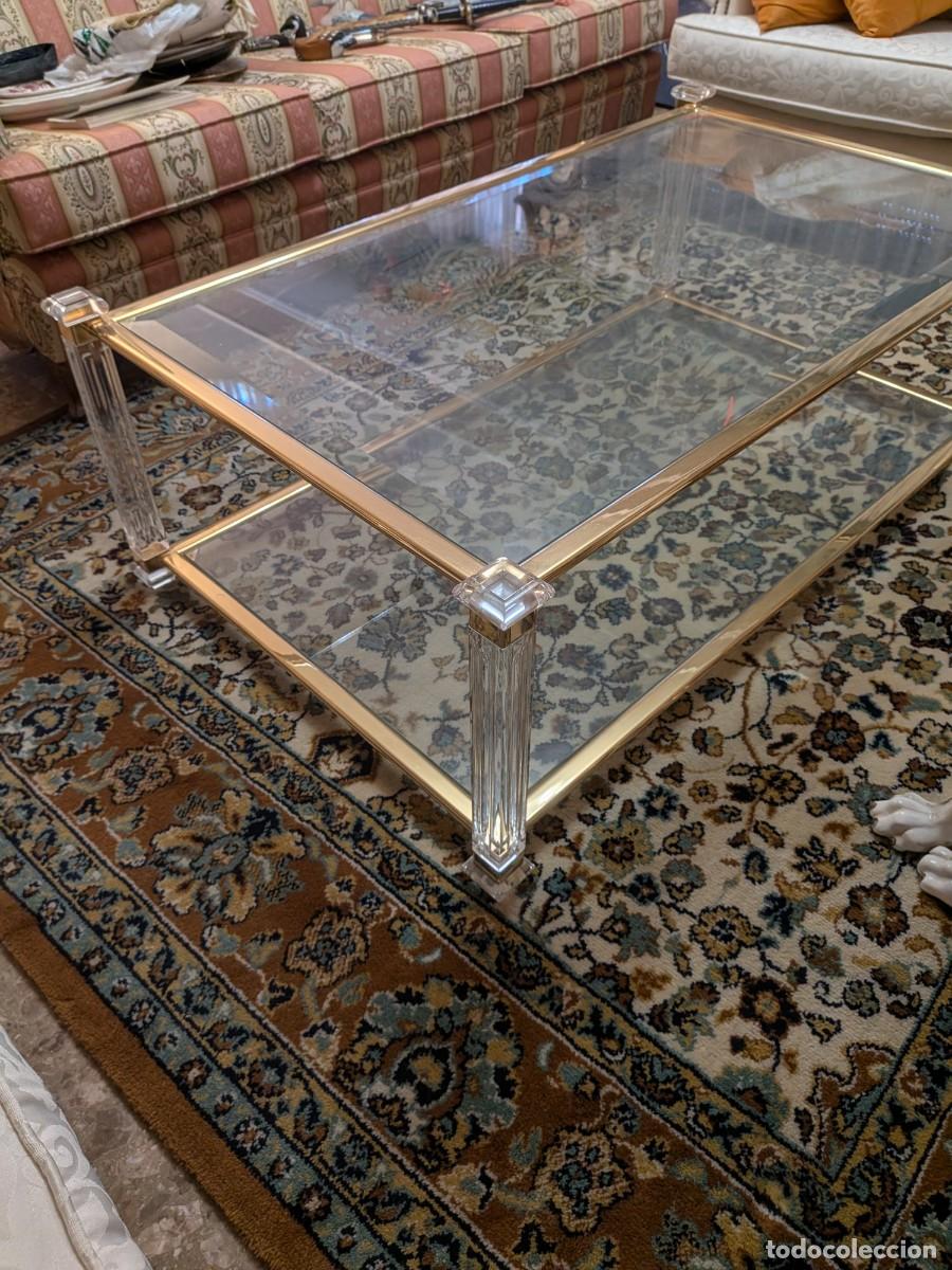 Antig&uuml;edades: Mesa Centro Vintage Cristal Metacrilato - Foto 3