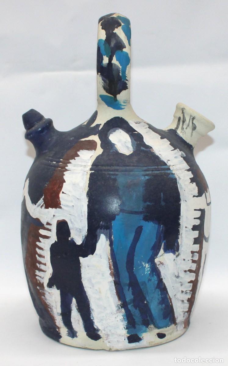 Antigüedades: MUY INTERESANTE BOTIJO PINTADO POR JORDI CURÓS VENTURA (1930 - 2017) ESCENA DE LA SARDANA