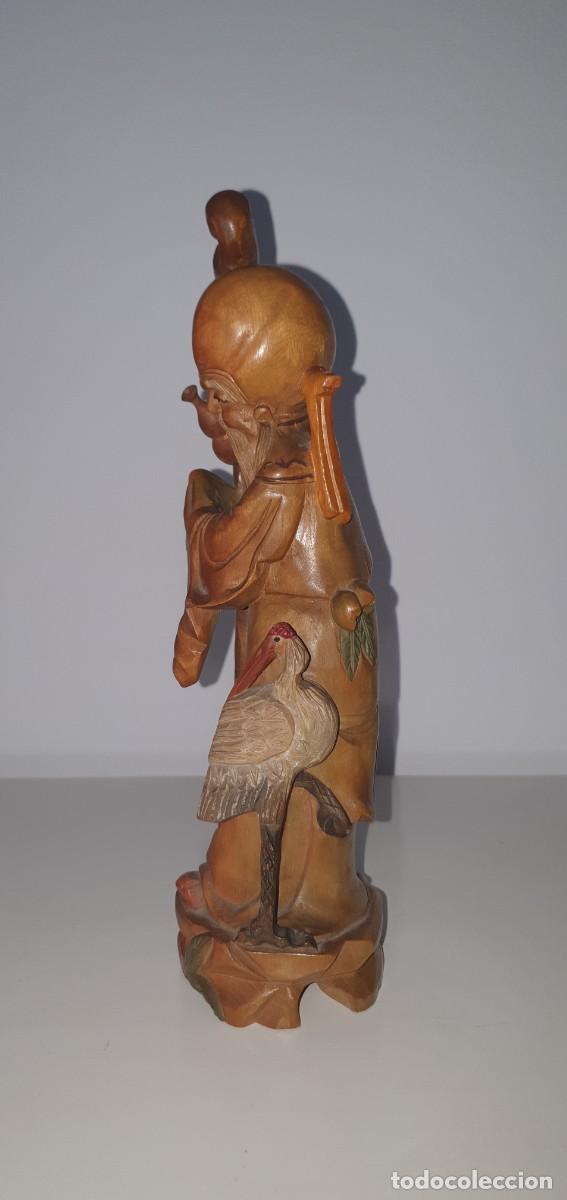 Antig&uuml;edades: Chino de madera. Shouxing: Dios de la longevidad - Foto 2