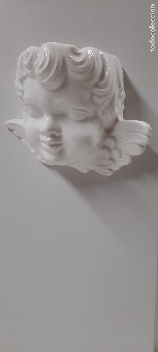 Antig&uuml;edades: BONITA CABEZA DE QUERUBIN / ANGEL . CONTENEDOR DE DETALLES FLORALES / OTROS USOS . PORCELANA BLANCA