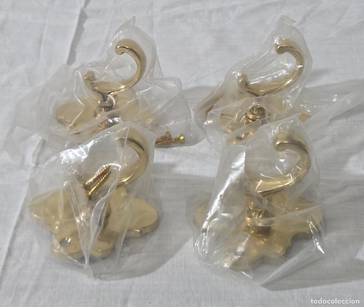 Antig&uuml;edades: 4 apliques perchas de bronce, nuevos - Foto 6