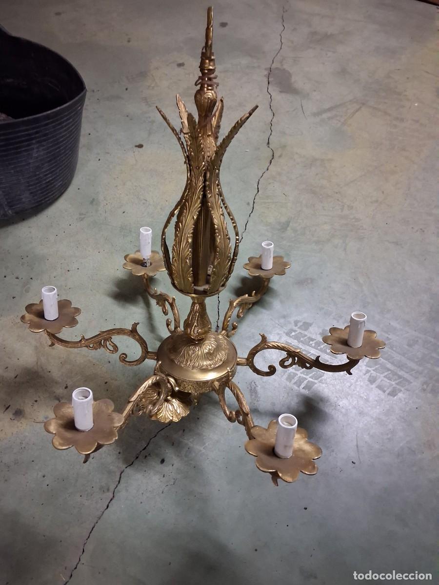 Antig&uuml;edades: L&aacute;mpara de bronce antigua - Foto 2
