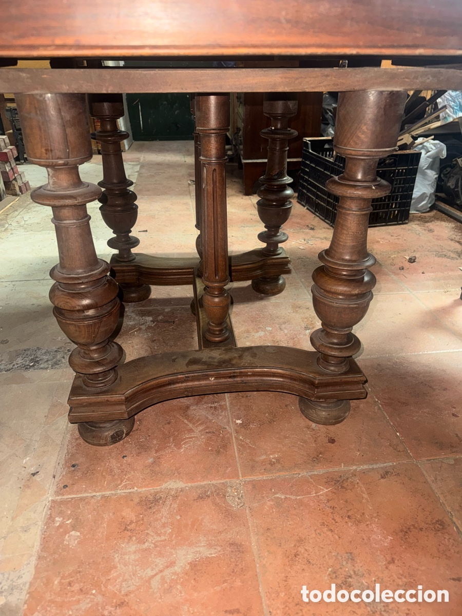 Antig&uuml;edades: Mesa espa&ntilde;ola madera de nogal - Foto 3