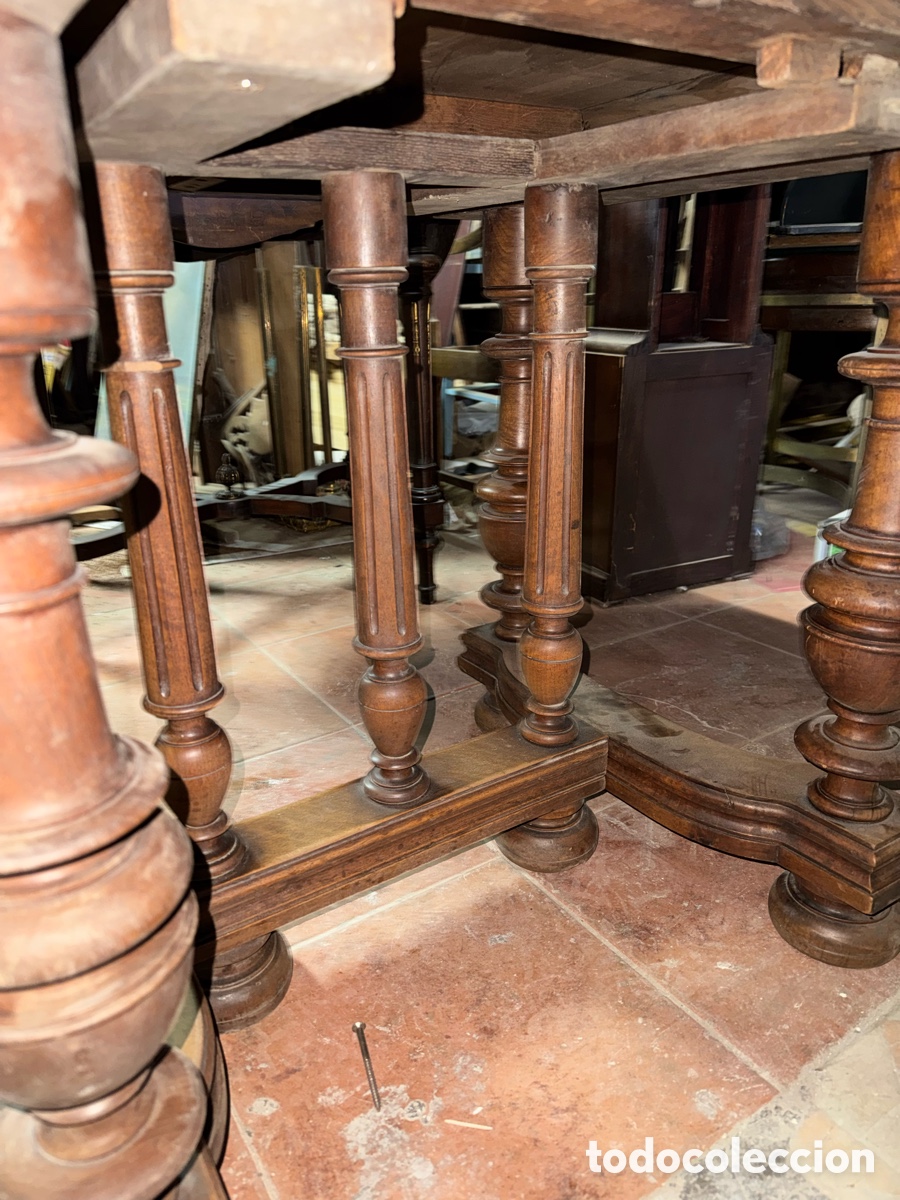 Antig&uuml;edades: Mesa espa&ntilde;ola madera de nogal - Foto 5