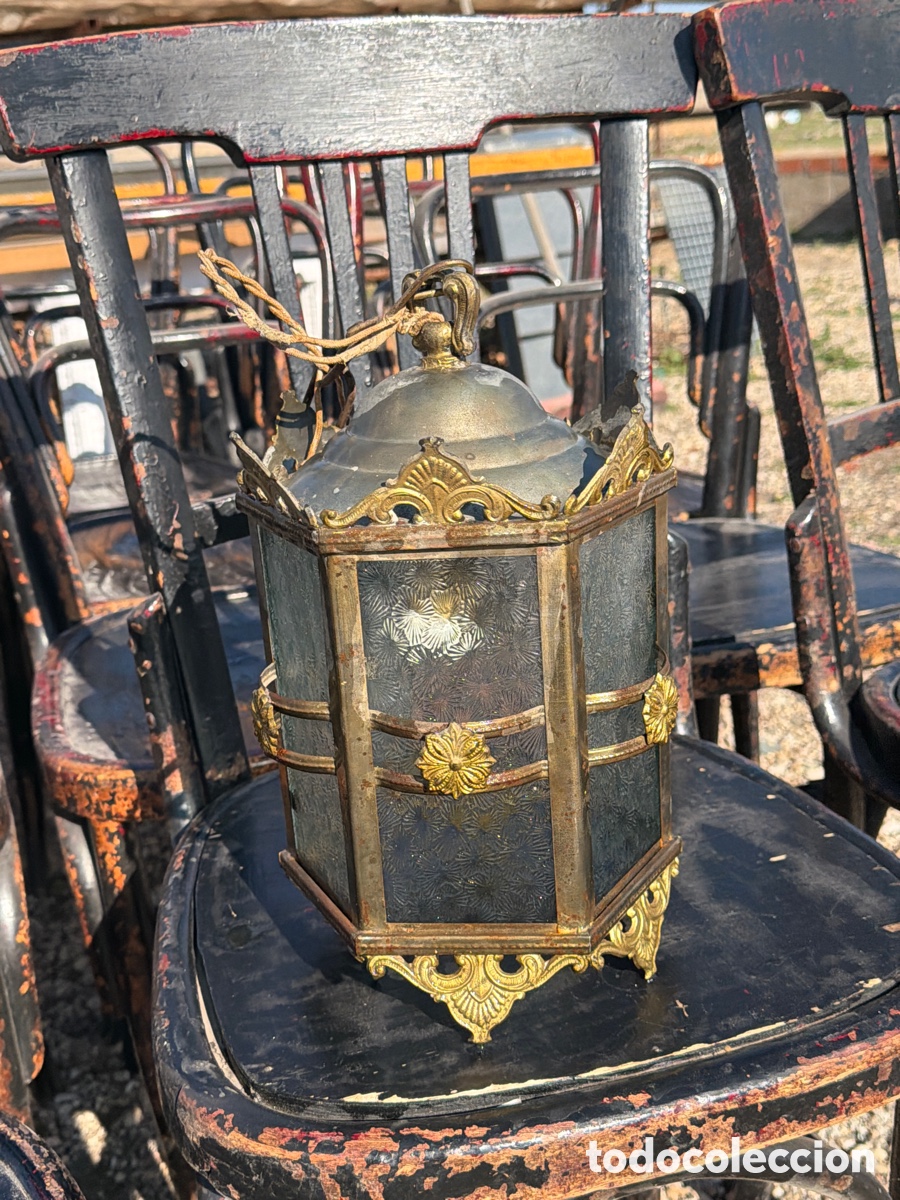 Antig&uuml;edades: Farol estilo modernista de bronce - Foto 1