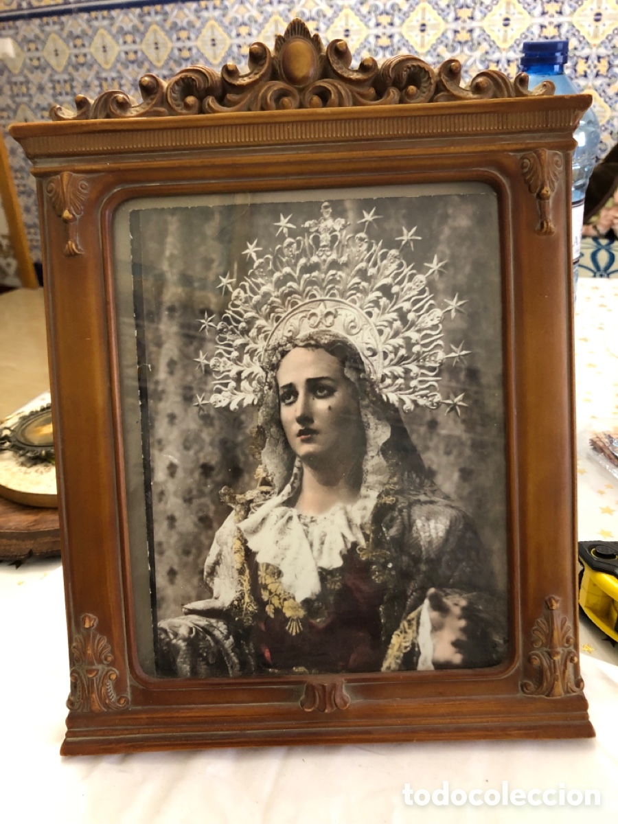 Antig&uuml;edades: Cuadro antiguo de la Dolorosa de Salzillo - Foto 1