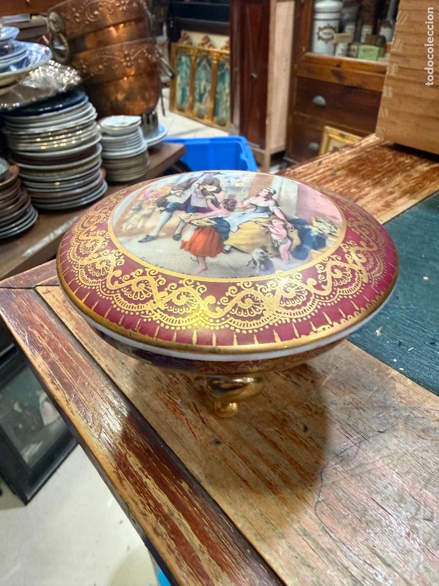 Antig&uuml;edades: BONITA CAJA JOYERO DE CERAMICA FRANCESA - MEDIDA 11X7 CM