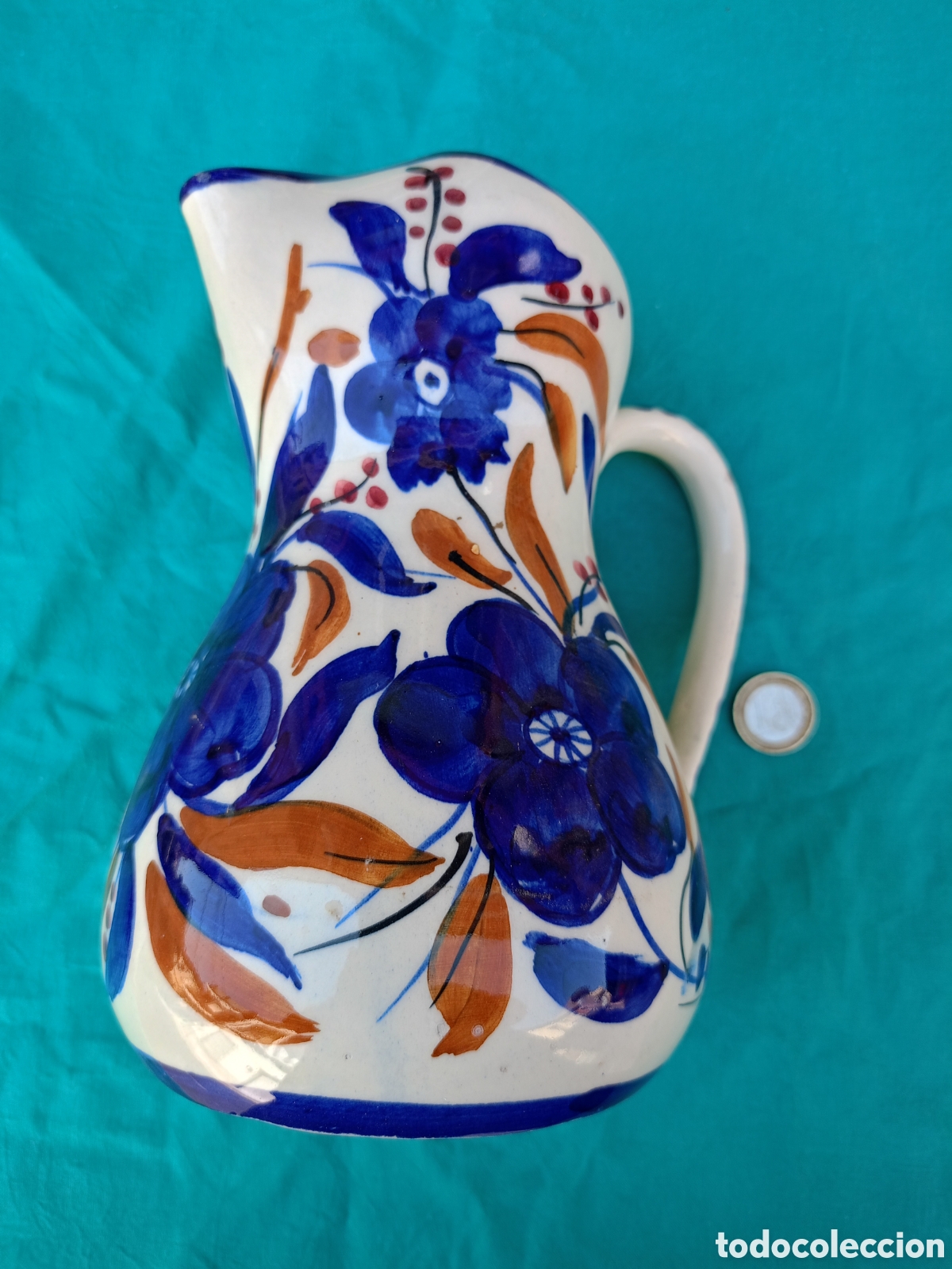 Antig&uuml;edades: JARRA DE MANISES PINTADA 20 CM - Foto 1