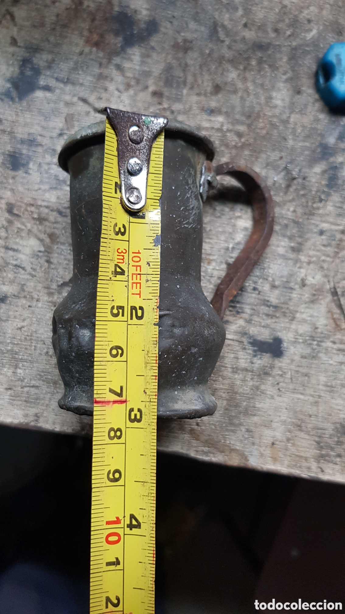 Antig&uuml;edades: Jarrita antigua de Zinc - Foto 6