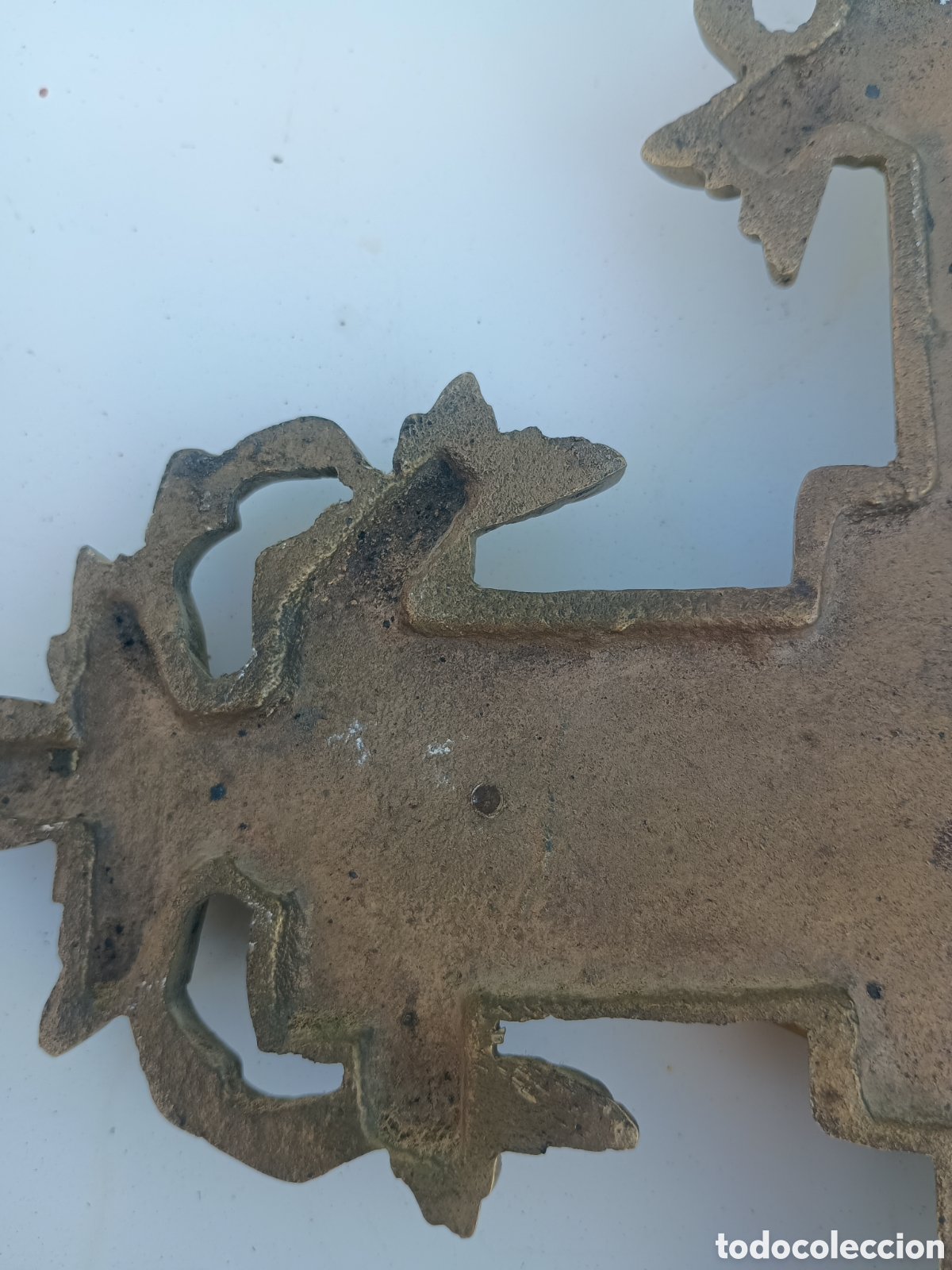 Antig&uuml;edades: Gran crucifijo bronce - Foto 7