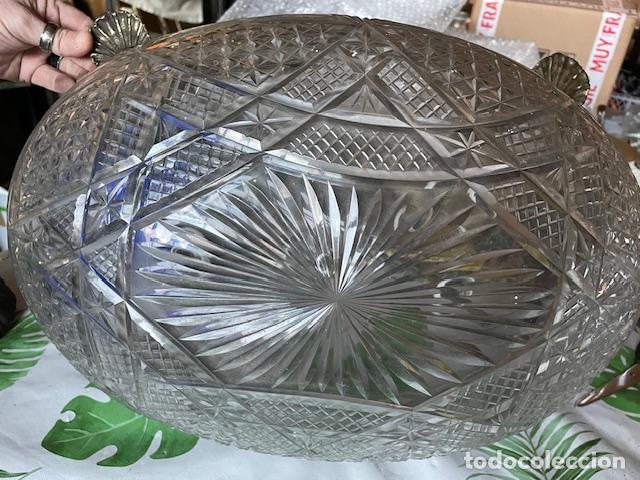 Antig&uuml;edades: PLAFON ANTIGUO BRONCE CON CRISTAL TALLADO - Foto 5