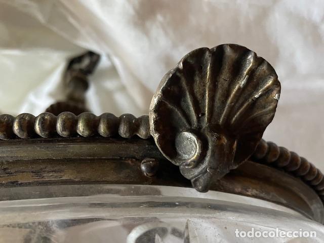 Antig&uuml;edades: PLAFON ANTIGUO BRONCE CON CRISTAL TALLADO - Foto 7