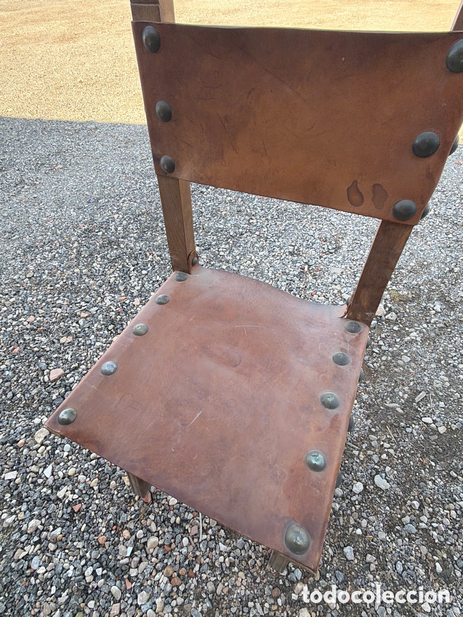 Antig&uuml;edades: Jamuga antigua de cuero y bronce - Foto 2