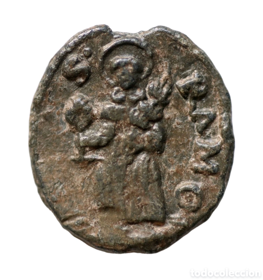 Antig&uuml;edades: MEDALLA PLOMO SAN RAMON NONATO Y ESCUDO DE LA MERCED S.XVII