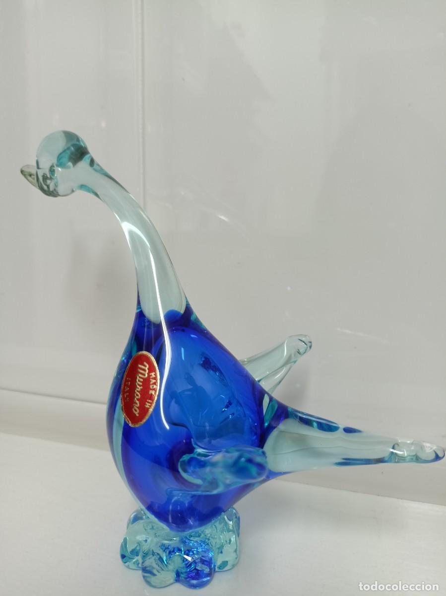 Antig&uuml;edades: Cisne de cristal de Murano azul - Foto 3
