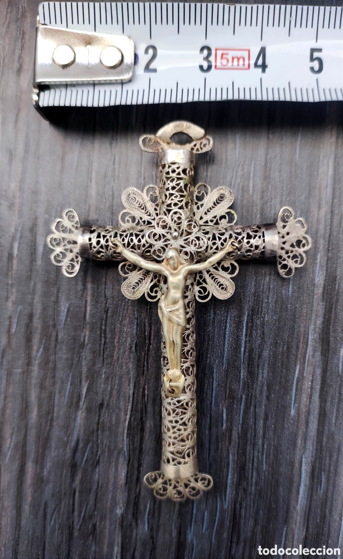 Antig&uuml;edades: Cruz de plata en filigrana - Foto 3