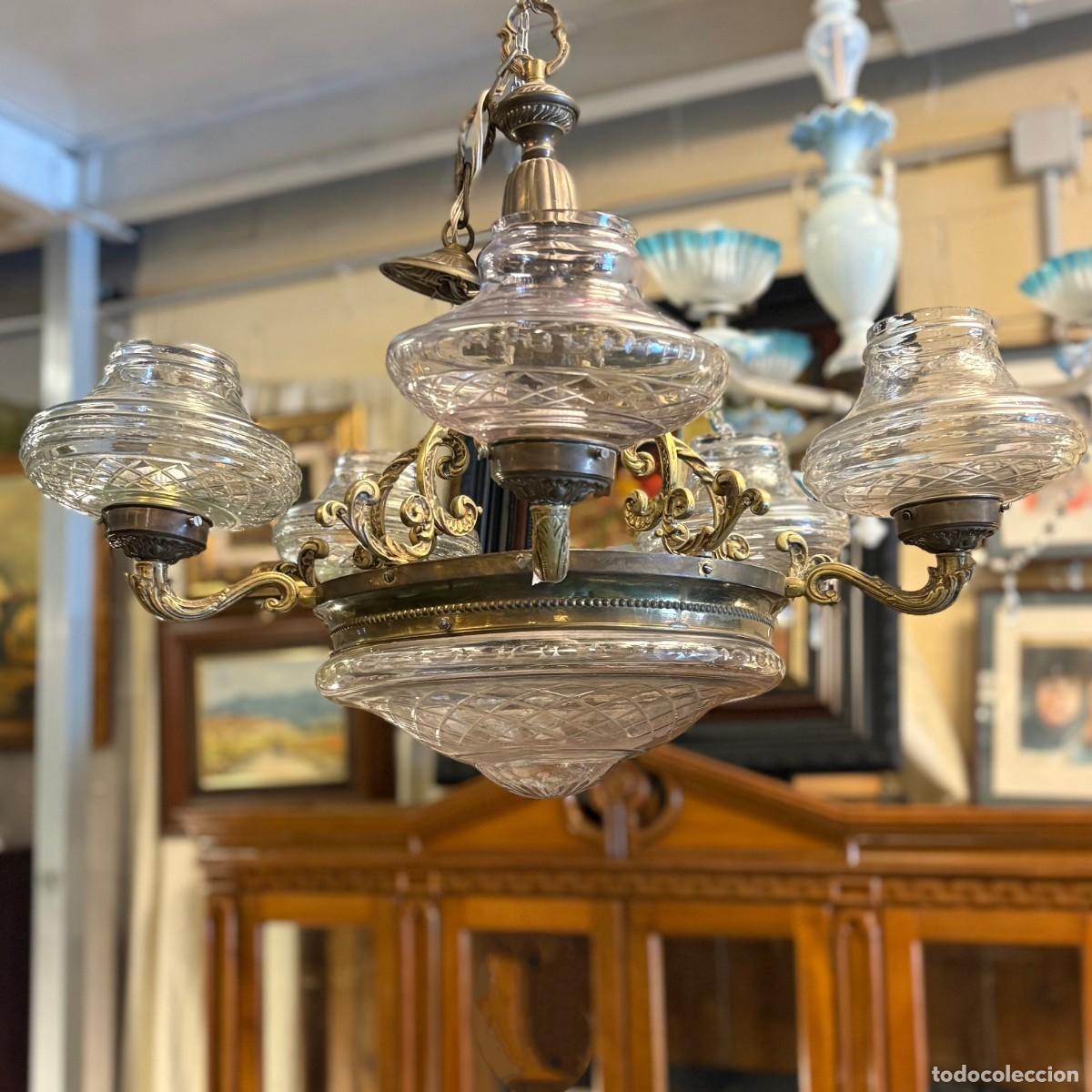 Antig&uuml;edades: Antigua L&aacute;mpara de Techo - Foto 6