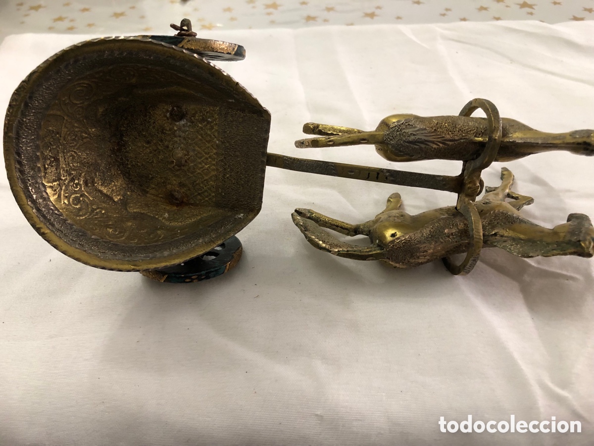 Antig&uuml;edades: Biga Romana en Bronce dorado - Foto 4