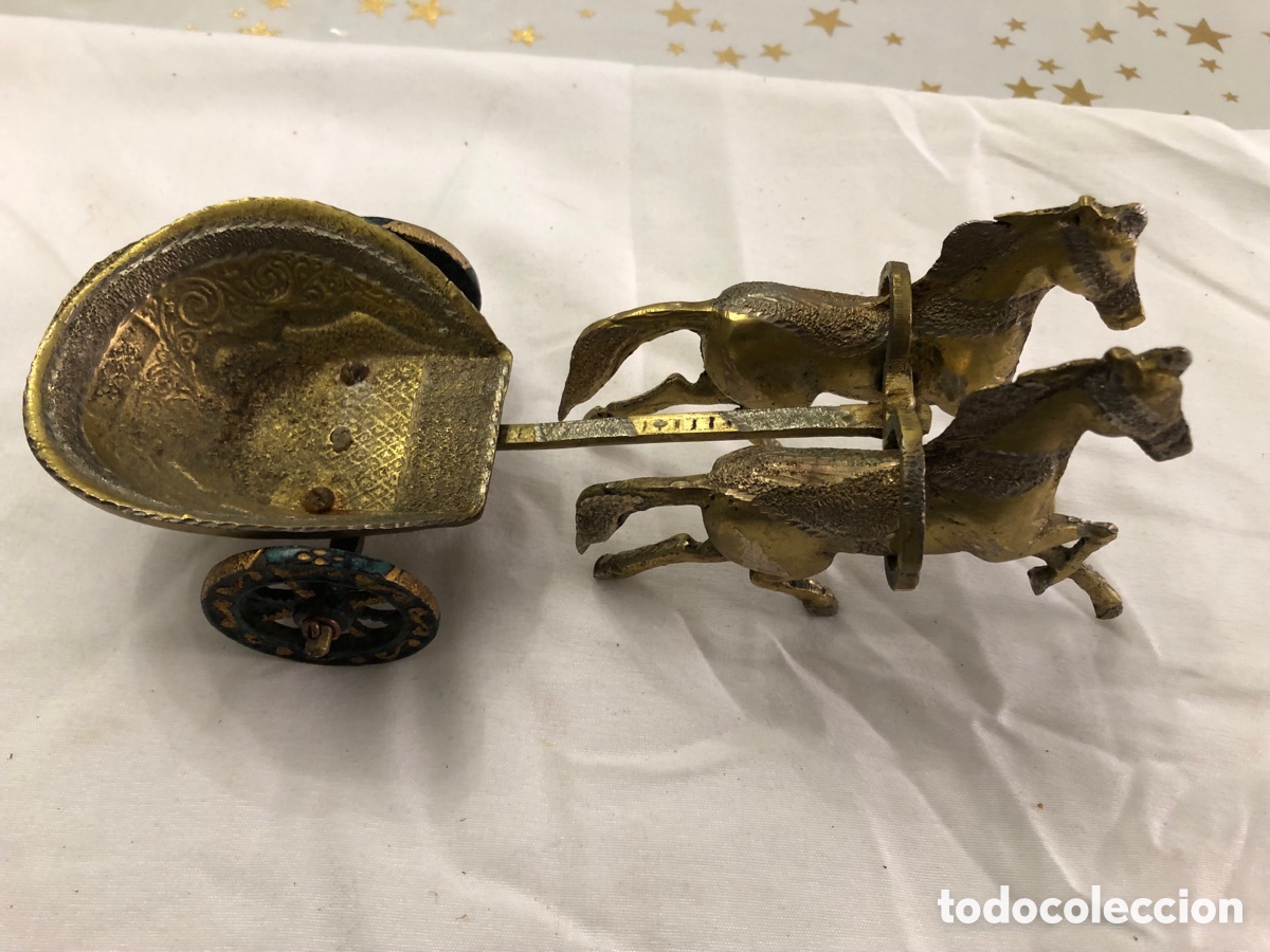 Antig&uuml;edades: Biga Romana en Bronce dorado - Foto 5