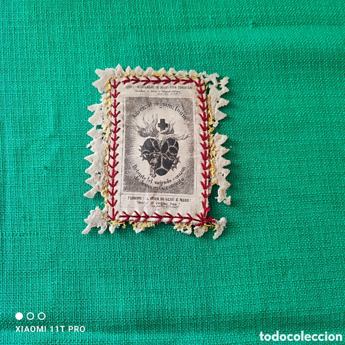 Antig&uuml;edades: Escapulario detente sagrado coraz&oacute;n. - Foto 1