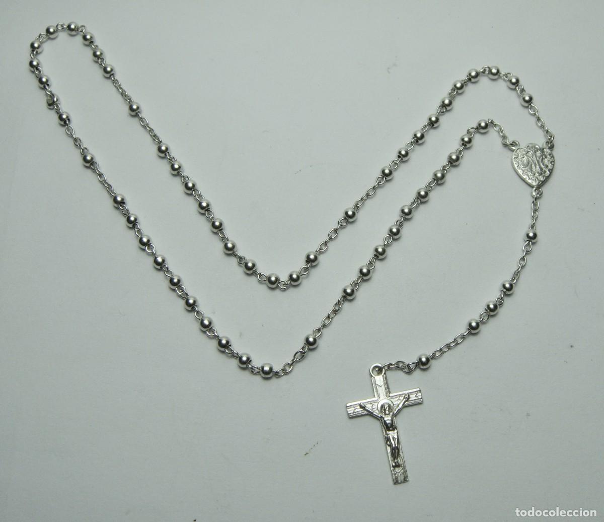 Antig&uuml;edades: Rosario completamente de PLATA .800 - Foto 1