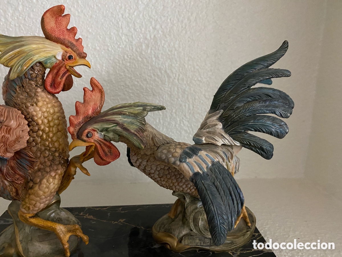 Antig&uuml;edades: Gallos sobre base de m&aacute;rmol - Foto 14