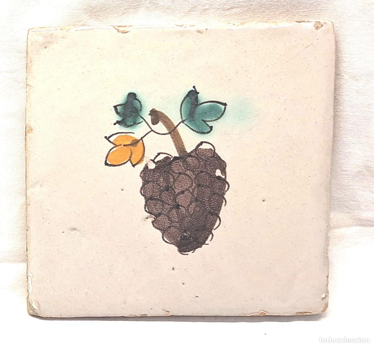 Antiquit&eacute;s: Raim Uva Azulejo Catal&aacute;n serie Frutas S XIX