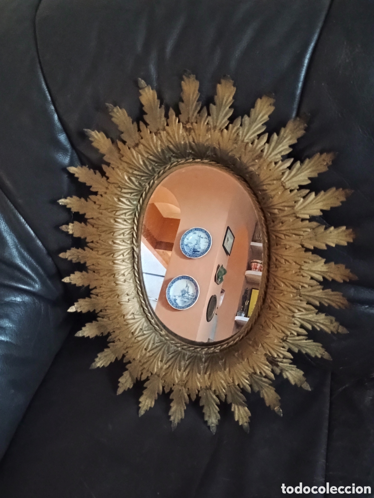 Antig&uuml;edades: Espejo antiguo sol de hojas - Foto 4