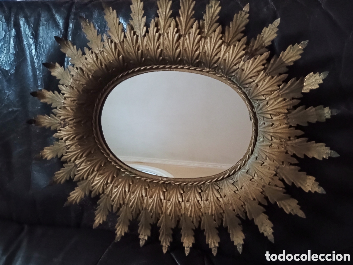 Antig&uuml;edades: Espejo antiguo sol de hojas - Foto 5