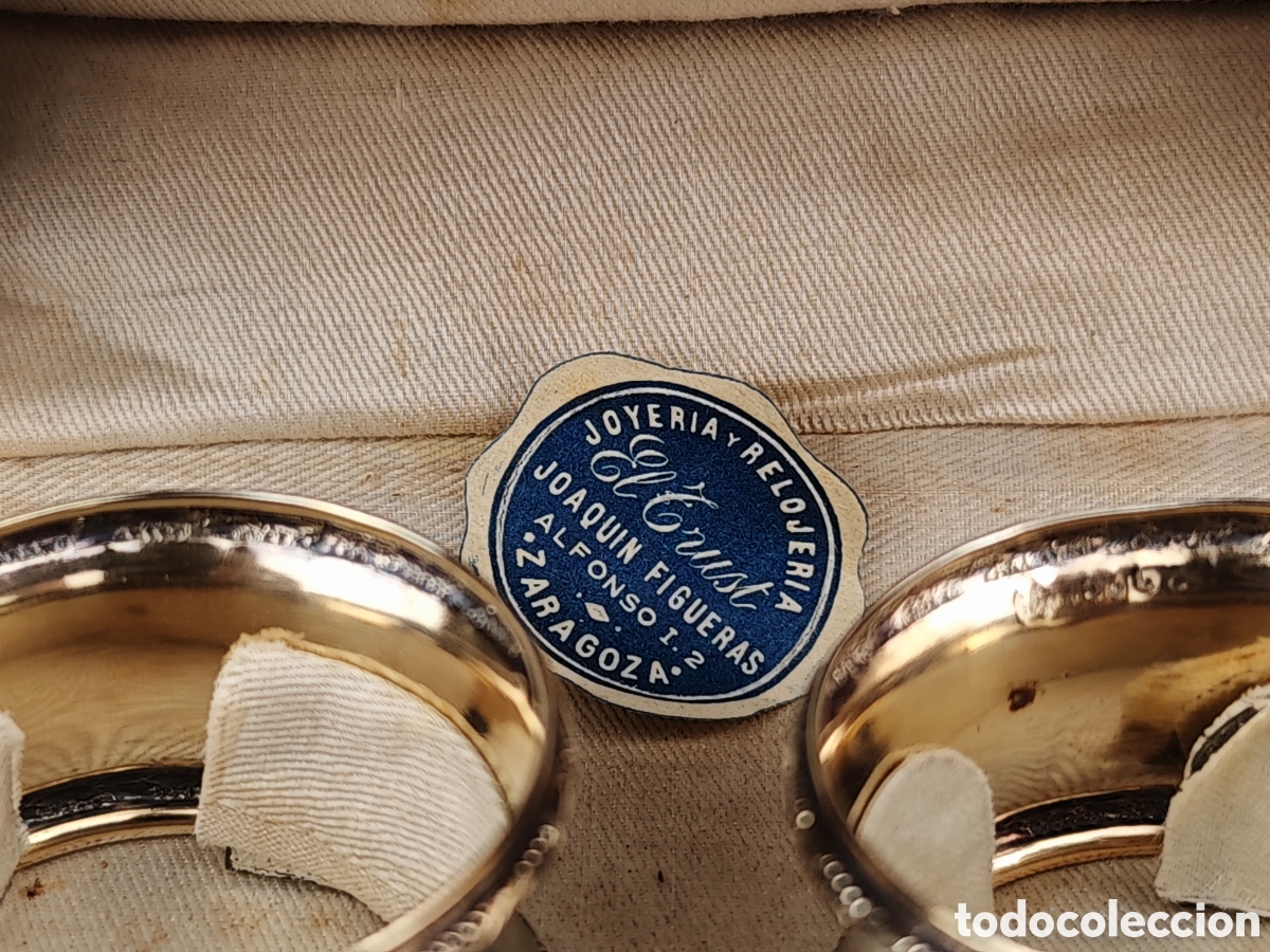 Antig&uuml;edades: Antigua Pareja de Servilleteros de Plata - Foto 9