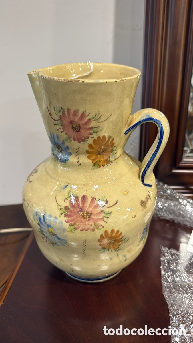 Antig&uuml;edades: ANTIGUA JARRA PINTADA A MANO