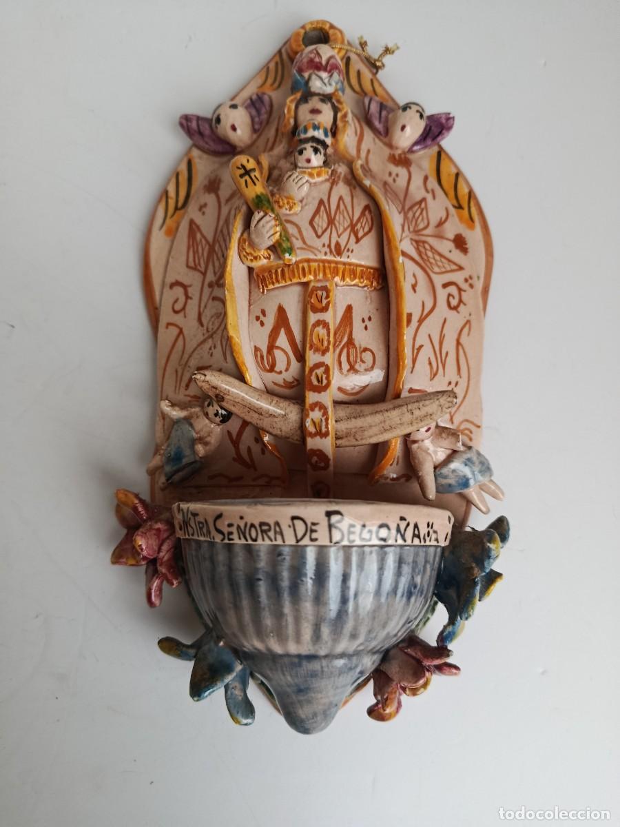 Antig&uuml;edades: BENDITERA CERAMICA PERIS. MANISES. 24cm - Foto 1