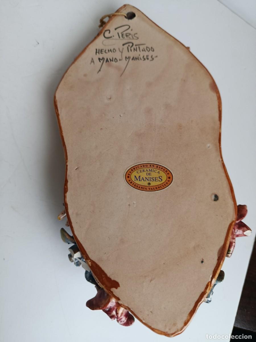 Antig&uuml;edades: BENDITERA CERAMICA PERIS. MANISES. 24cm - Foto 14