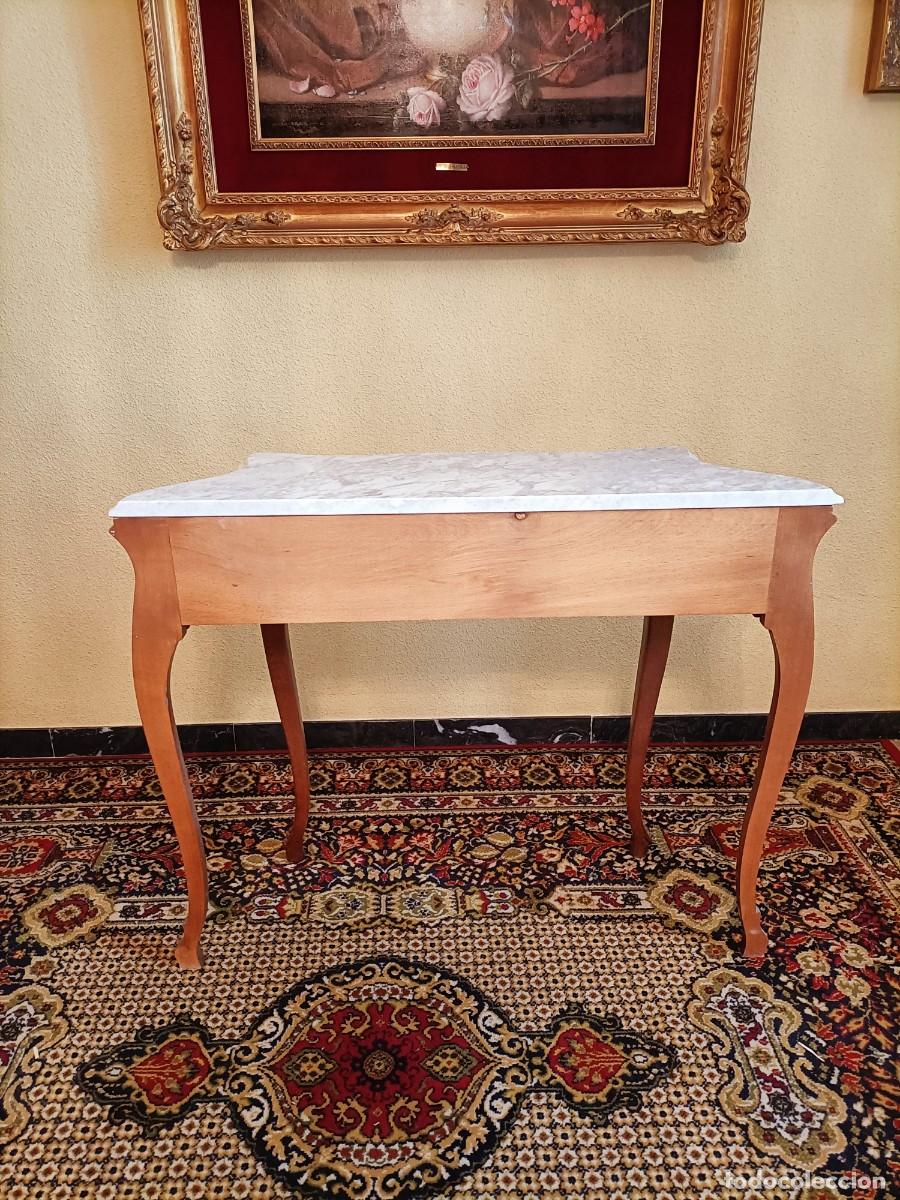 Antig&uuml;edades: Consola estilo Luis XV de madera y m&aacute;rmol - Foto 4