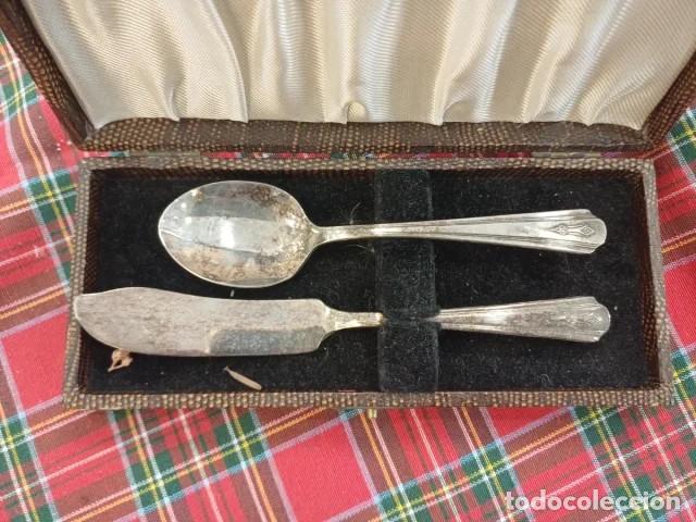 Antig&uuml;edades: Cucharita y cuchillo plata de postre - Foto 5