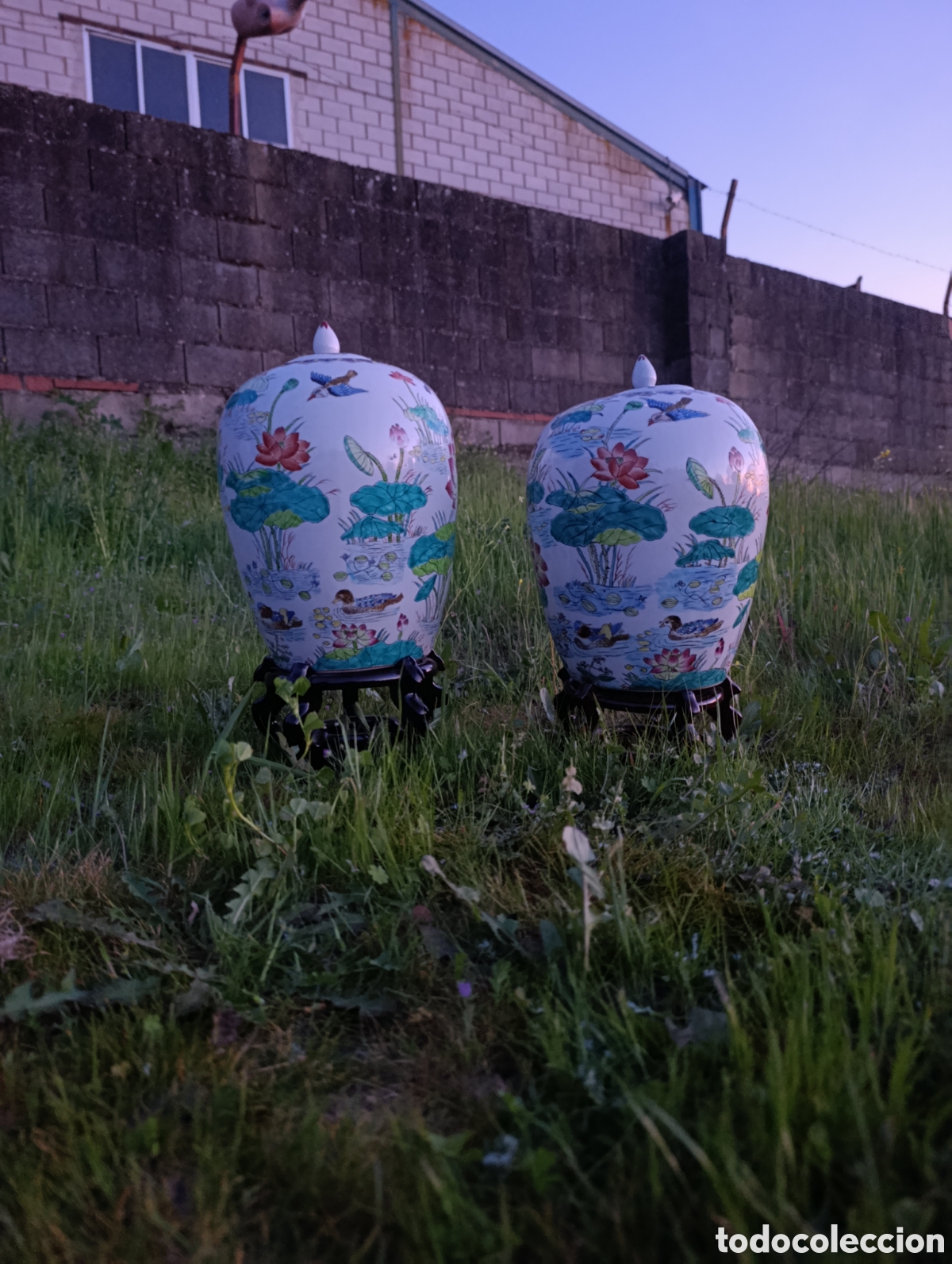 Antig&uuml;edades: Pareja de taros de jengibre - Foto 3