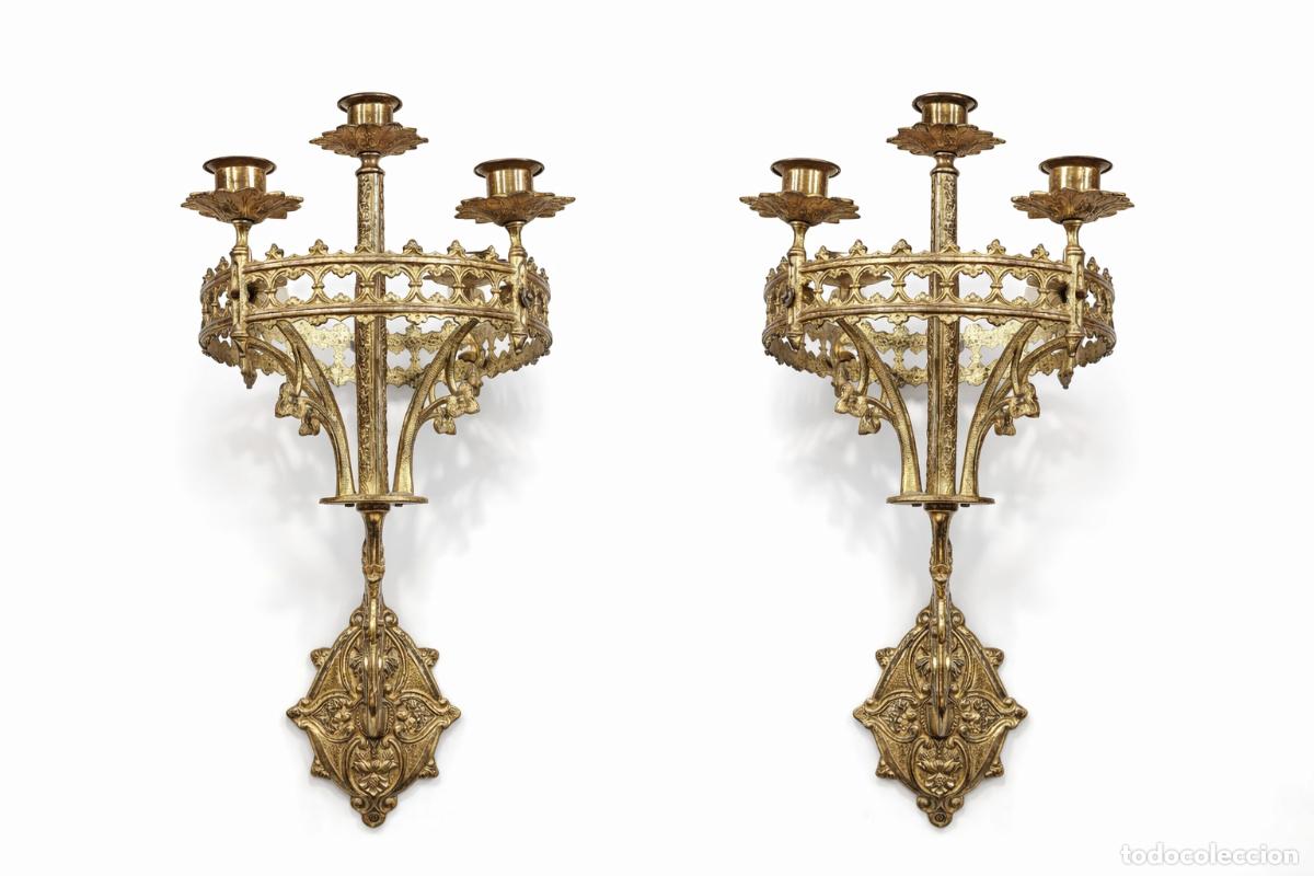 Antig&uuml;edades: CANDELABROS G&Oacute;TICOS DE PARED - Foto 2