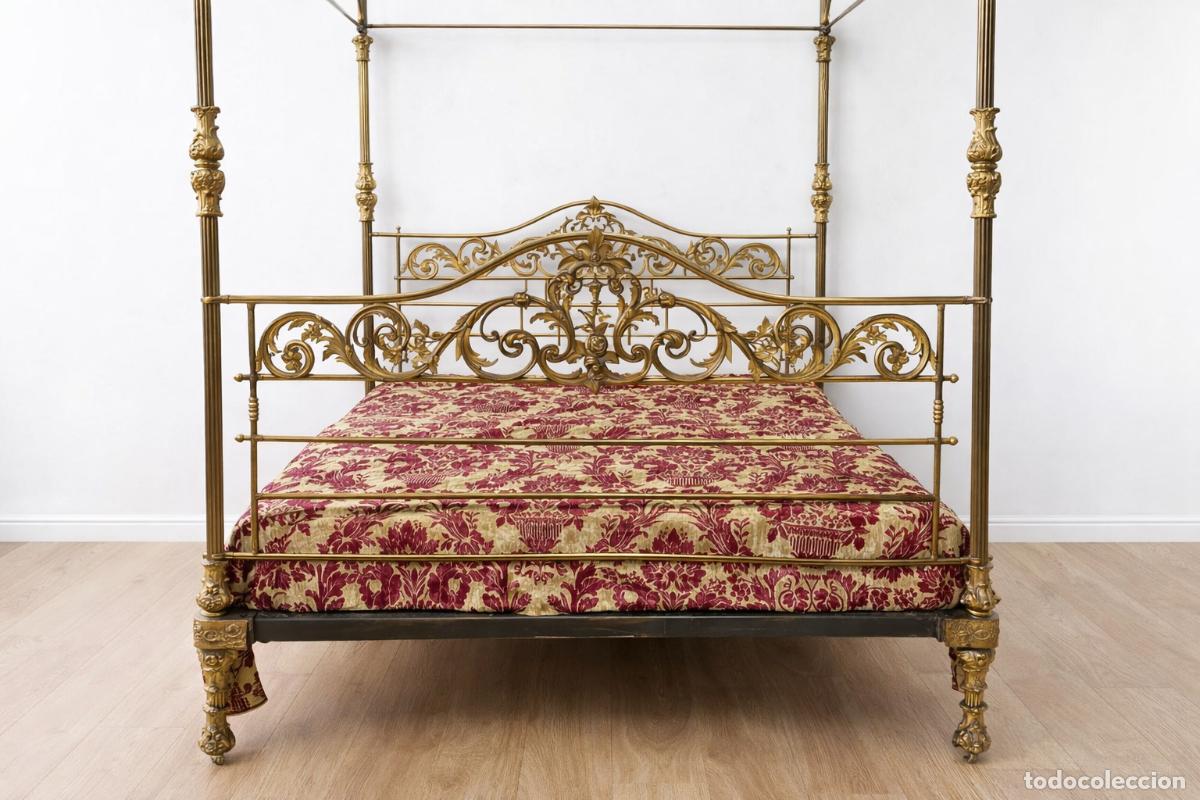 Antig&uuml;edades: CAMA ANTIGUA ISABELINA CON DOSEL - Foto 4