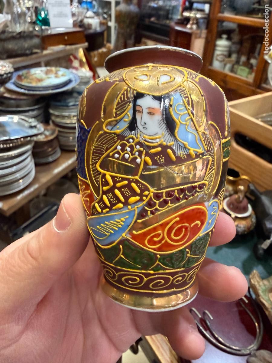 Antig&uuml;edades: PRECIOSO JARRON CERAMICA SATSUMA - MEDIDA 9 CM