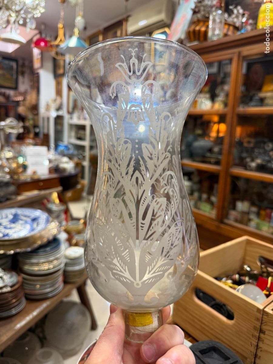 Antig&uuml;edades: TULIPA DE CRISTAL PARA CANDELABRO RELIGIOSO - MEDIDA 26X14 CM - SEMANA SANTA