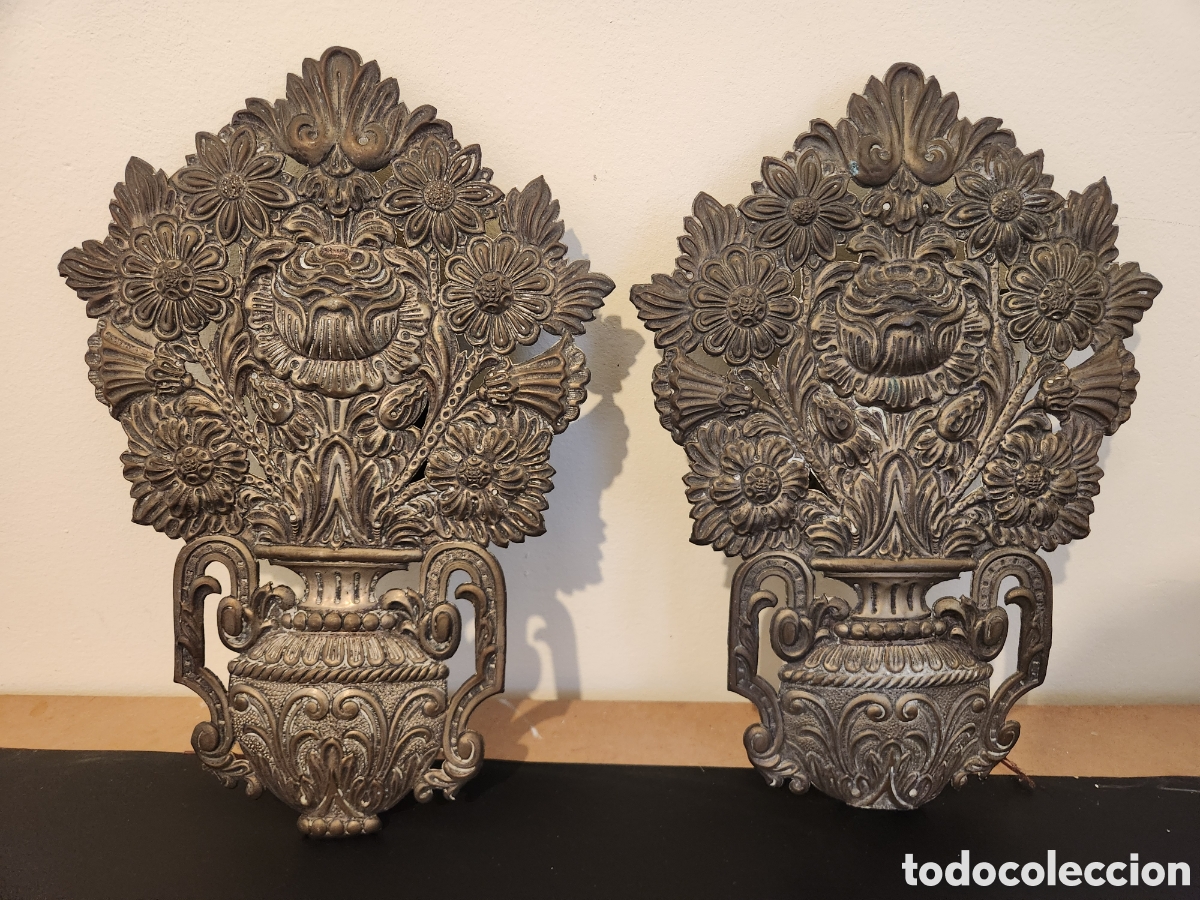 Antiques: Pareja de jarrones - plaf&oacute;n iluminaci&oacute;n l&aacute;mpara