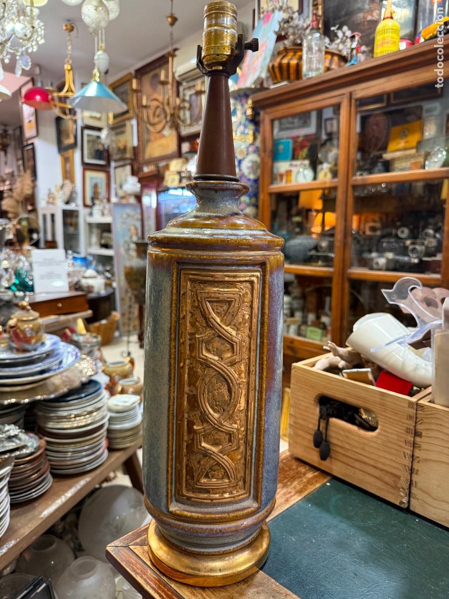 Antig&uuml;edades: PRECIOSA LAMPARA DE CERAMICA - MEDIDA TOTAL 58 CM