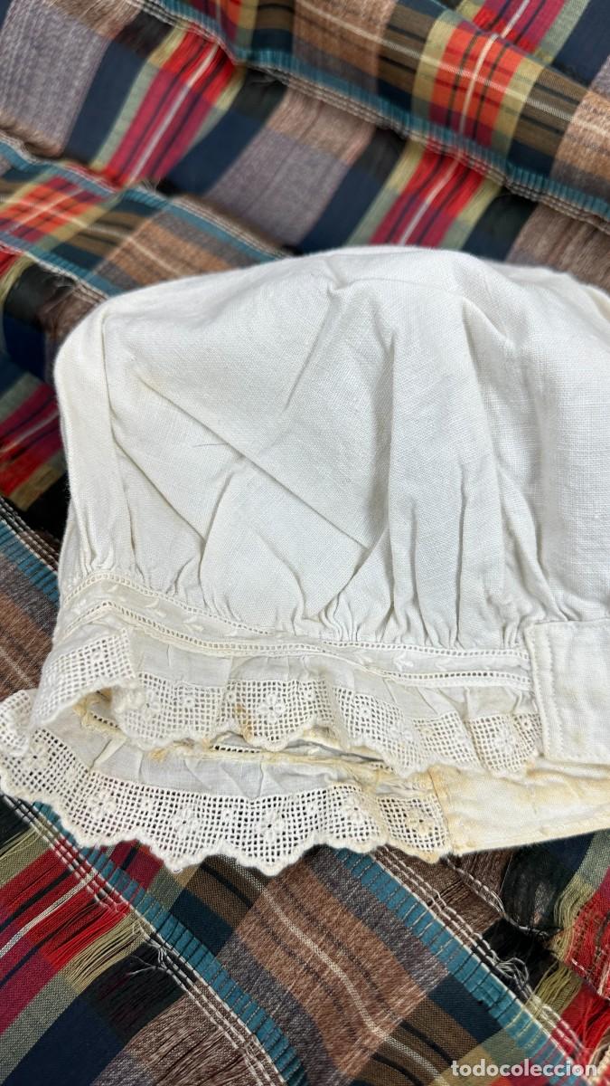Antig&uuml;edades: Antiguo gorro de lino para dormir - Foto 2