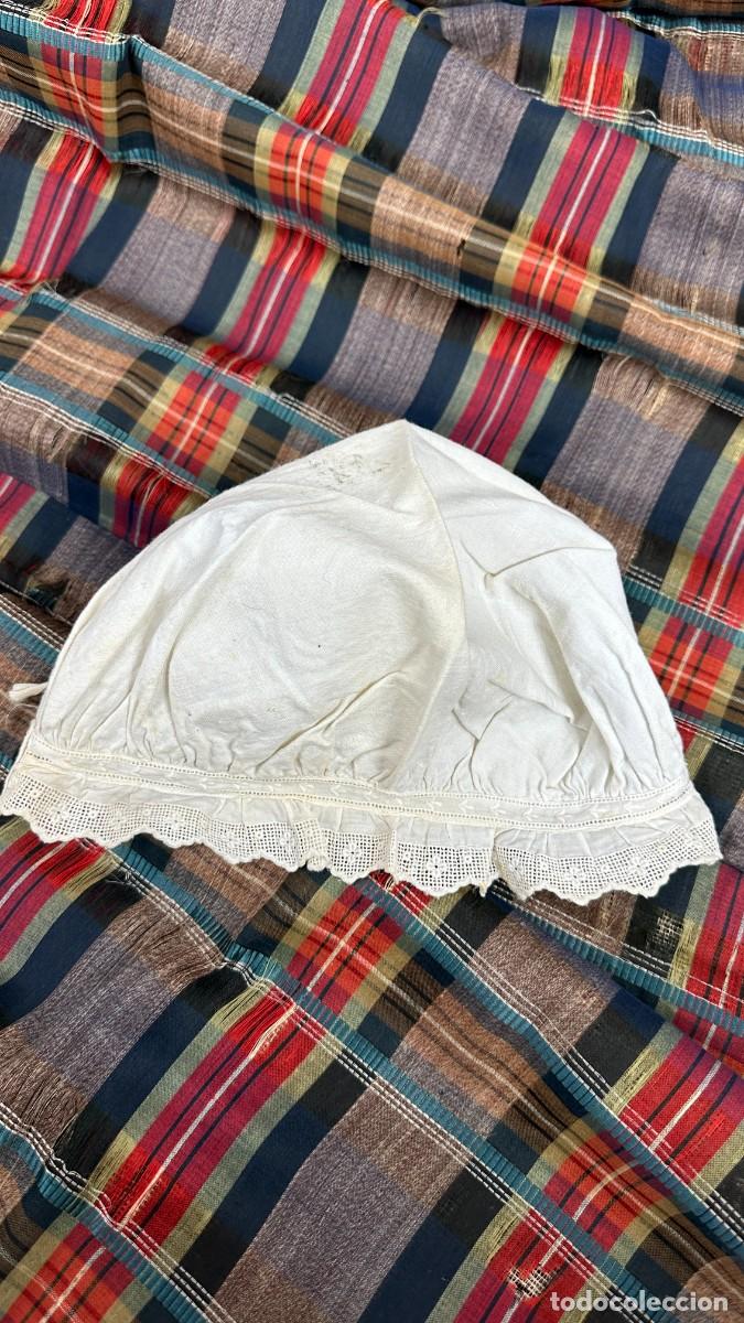 Antig&uuml;edades: Antiguo gorro de lino para dormir - Foto 6